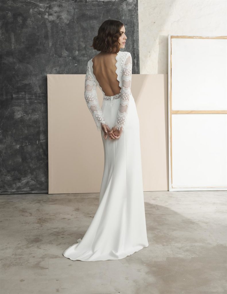 Vintage-Brautkleid mit tiefem Rücken