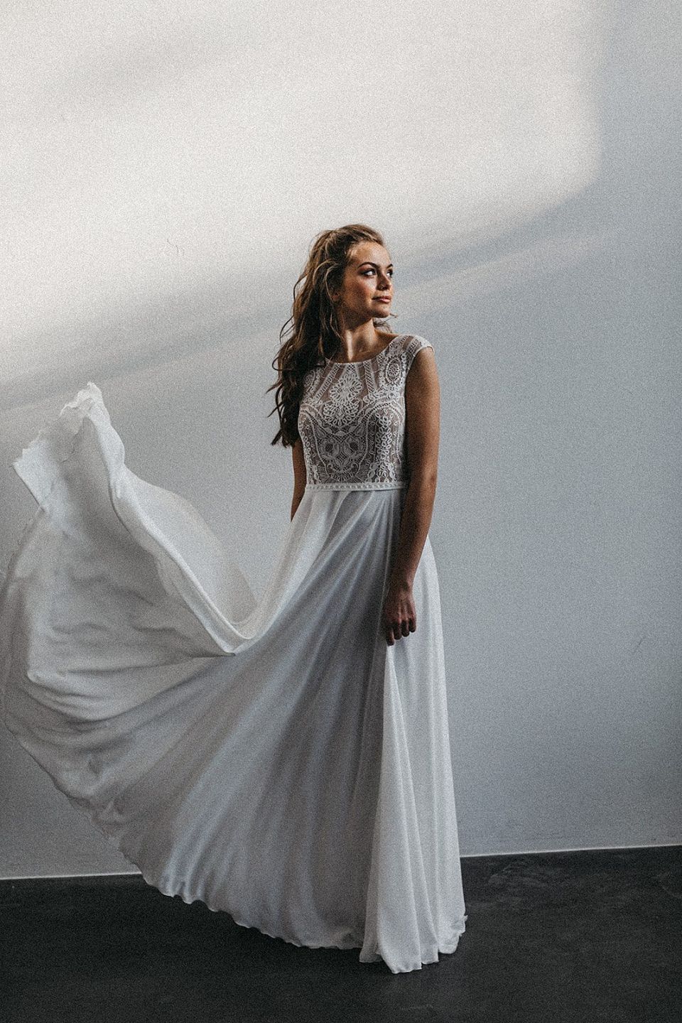 Brautkleid mit zartem Rock