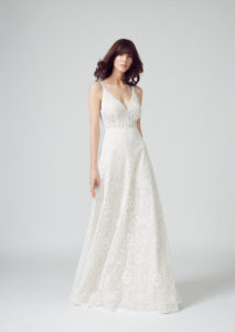Bohobrautkleid mit Spitze allover